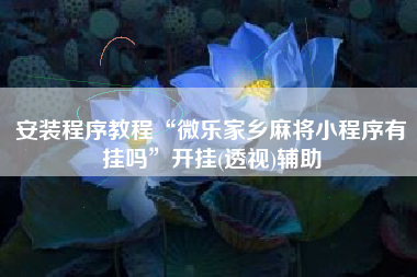 安装程序教程“微乐家乡麻将小程序有挂吗”开挂(透视)辅助 安装程序教程“微乐家乡麻将小程序有挂吗”开挂(透视)辅助