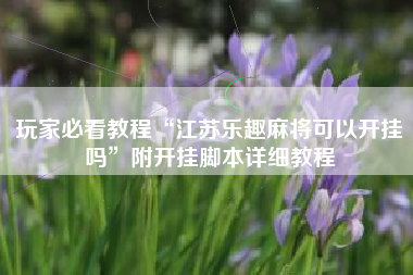 玩家必看教程“江苏乐趣麻将可以开挂吗”附开挂脚本详细教程