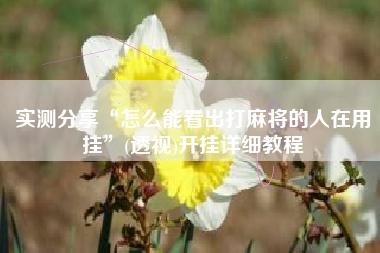 实测分享“怎么能看出打麻将的人在用挂”(透视)开挂详细教程 实测分享“怎么能看出打麻将的人在用挂”(透视)开挂详细教程