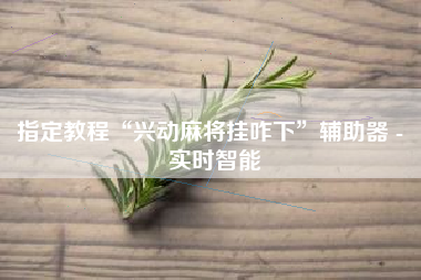 指定教程“兴动麻将挂咋下”辅助器 - 实时智能