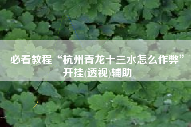 必看教程“杭州青龙十三水怎么作弊”开挂(透视)辅助 必看教程“杭州青龙十三水怎么作弊”开挂(透视)辅助