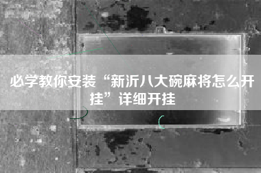 必学教你安装“新沂八大碗麻将怎么开挂”详细开挂