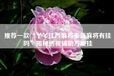 推荐一款“丫丫江西麻将奉新麻将有挂吗”揭秘透视辅助万能挂