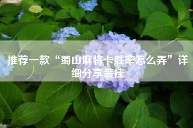 推荐一款“蜀山麻将卡胜率怎么弄”详细分享装挂
