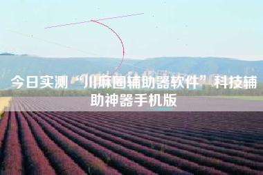 今日实测“川麻圈辅助器软件”科技辅助神器手机版 今日实测“川麻圈辅助器软件”科技辅助神器手机版