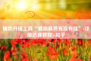 辅助开挂工具“赣南麻将有没有挂”(详细透视教程)-知乎 辅助开挂工具“赣南麻将有没有挂”(详细透视教程)-知乎