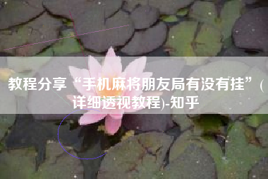 教程分享“手机麻将朋友局有没有挂”(详细透视教程)-知乎 教程分享“手机麻将朋友局有没有挂”(详细透视教程)-知乎