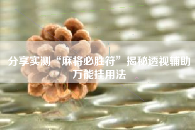 分享实测“麻将必胜符”揭秘透视辅助万能挂用法