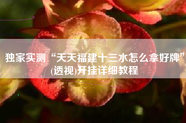 独家实测“天天福建十三水怎么拿好牌”(透视)开挂详细教程 独家实测“天天福建十三水怎么拿好牌”(透视)开挂详细教程