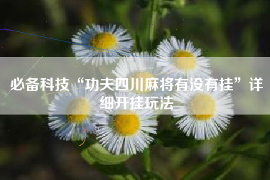 必备科技“功夫四川麻将有没有挂”详细开挂玩法 必备科技“功夫四川麻将有没有挂”详细开挂玩法