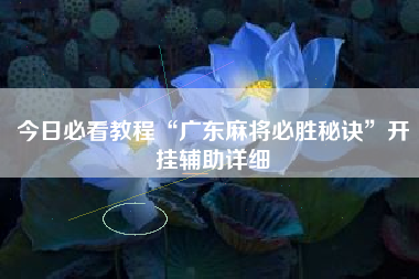 今日必看教程“广东麻将必胜秘诀”开挂辅助详细 今日必看教程“广东麻将必胜秘诀”开挂辅助详细