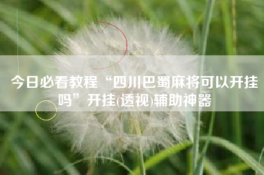 今日必看教程“四川巴蜀麻将可以开挂吗”开挂(透视)辅助神器 今日必看教程“四川巴蜀麻将可以开挂吗”开挂(透视)辅助神器