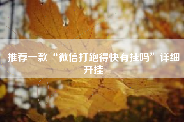 推荐一款“微信打跑得快有挂吗”详细开挂