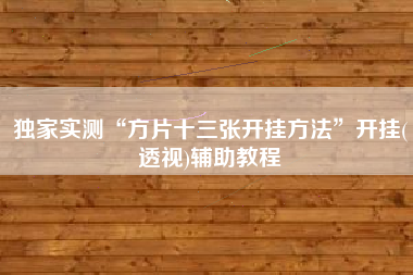 独家实测“方片十三张开挂方法”开挂(透视)辅助教程 独家实测“方片十三张开挂方法”开挂(透视)辅助教程