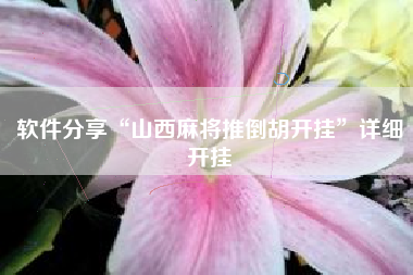软件分享“山西麻将推倒胡开挂”详细开挂