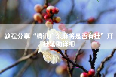 教程分享“腾讯广东麻将是否有挂”开挂辅助详细 教程分享“腾讯广东麻将是否有挂”开挂辅助详细