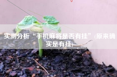 实测分析“手机麻将是否有挂”(原来确实是有挂)