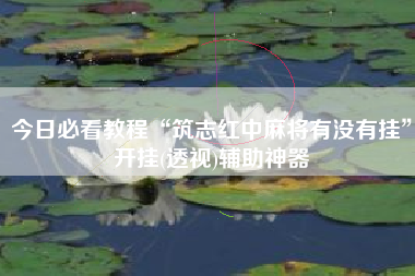 今日必看教程“筑志红中麻将有没有挂”开挂(透视)辅助神器