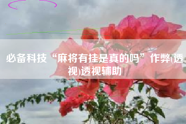 必备科技“麻将有挂是真的吗”作弊(透视)透视辅助 必备科技“麻将有挂是真的吗”作弊(透视)透视辅助