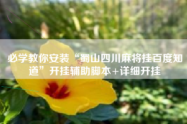 必学教你安装“蜀山四川麻将挂百度知道”开挂辅助脚本+详细开挂